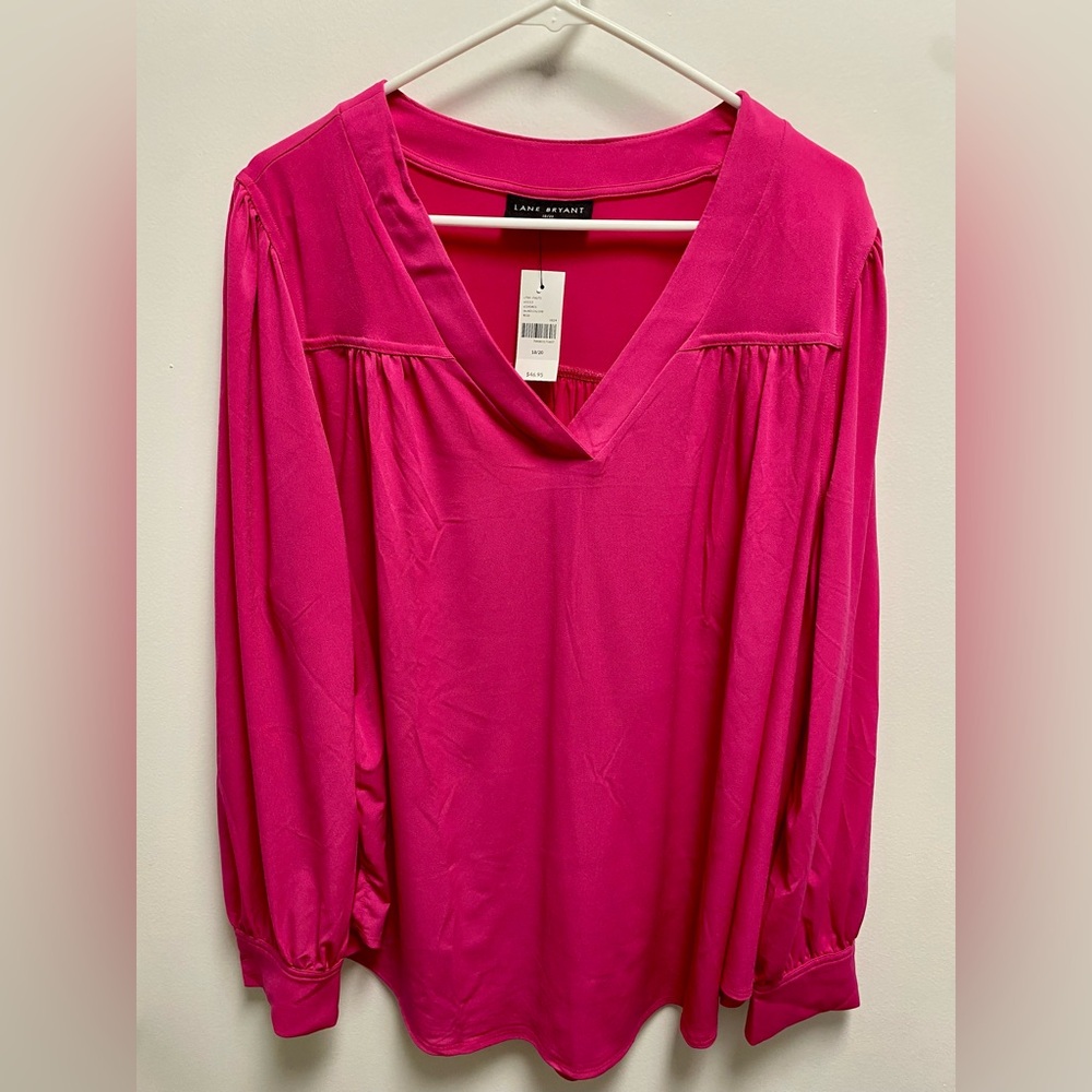 Lane Bryant Pink Relaxed 3/4 Sleeve Blouse